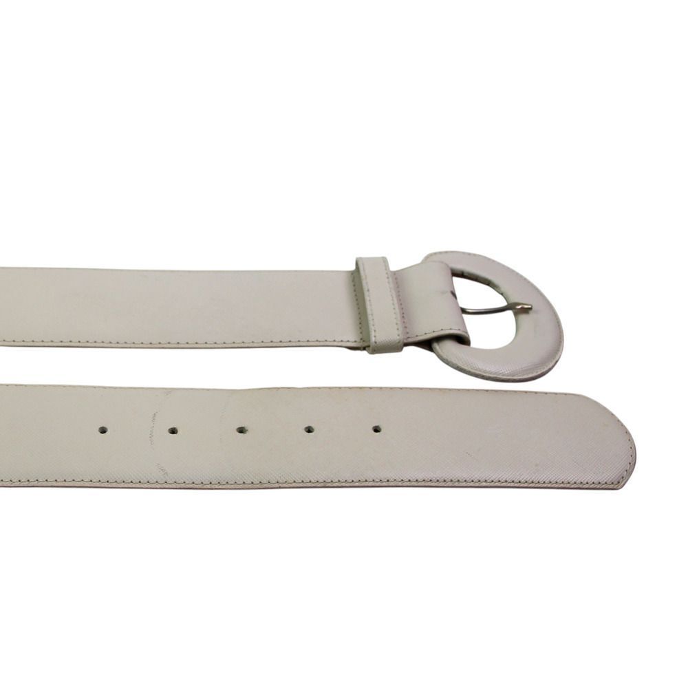The Leather Snop IVORY REAL LEATHER 2"Wd STITCHED CASUAL WOMEN'S BELT Sz M (F68 - Picture 12 of 13
